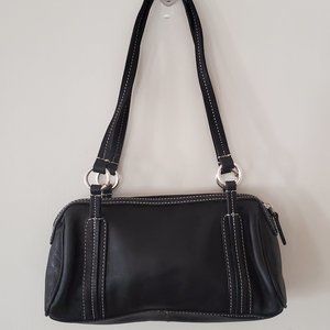 Used small black leather purse